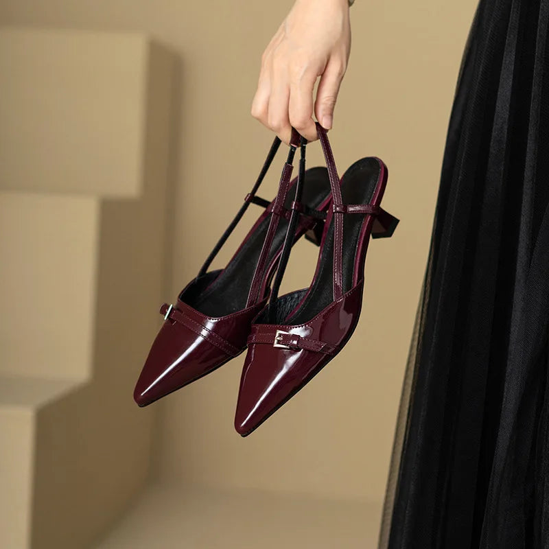 Shiny Pointed High Heels - Shirit