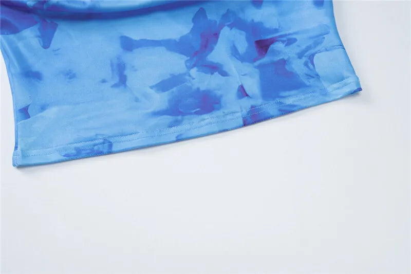 סט שני חלקים חצאית וטופ גופיה בהדפס טאי דאי - רוקסן