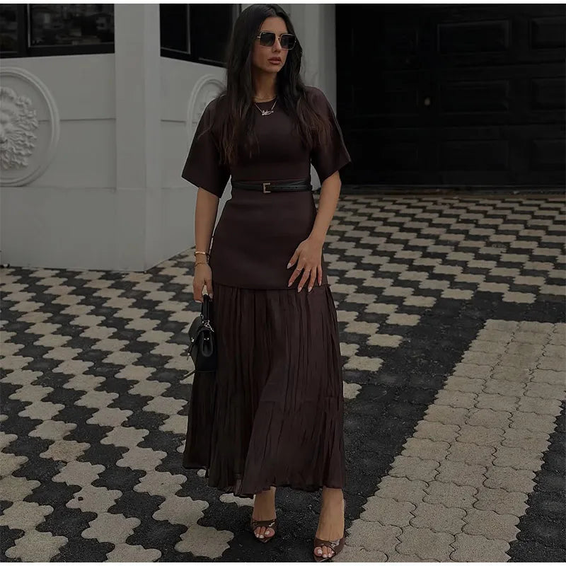 שמלת מקסי בעיצוב קיפולים - נהורה