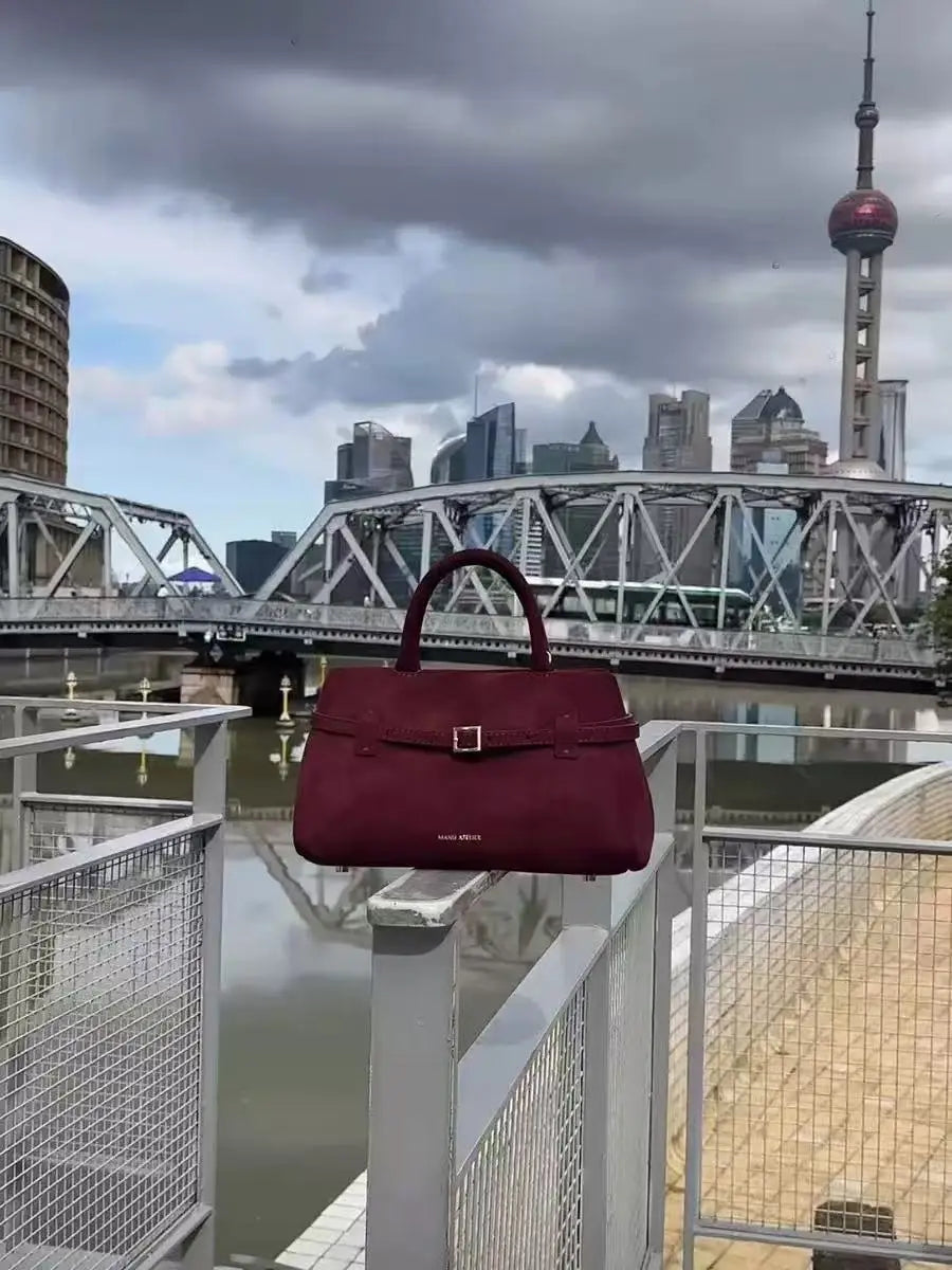 Suede / leather bag with luxury design