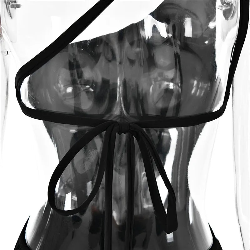 שמלת מקסי בעיצוב כתפייה אחת גב פתוח ושסע - מלינה