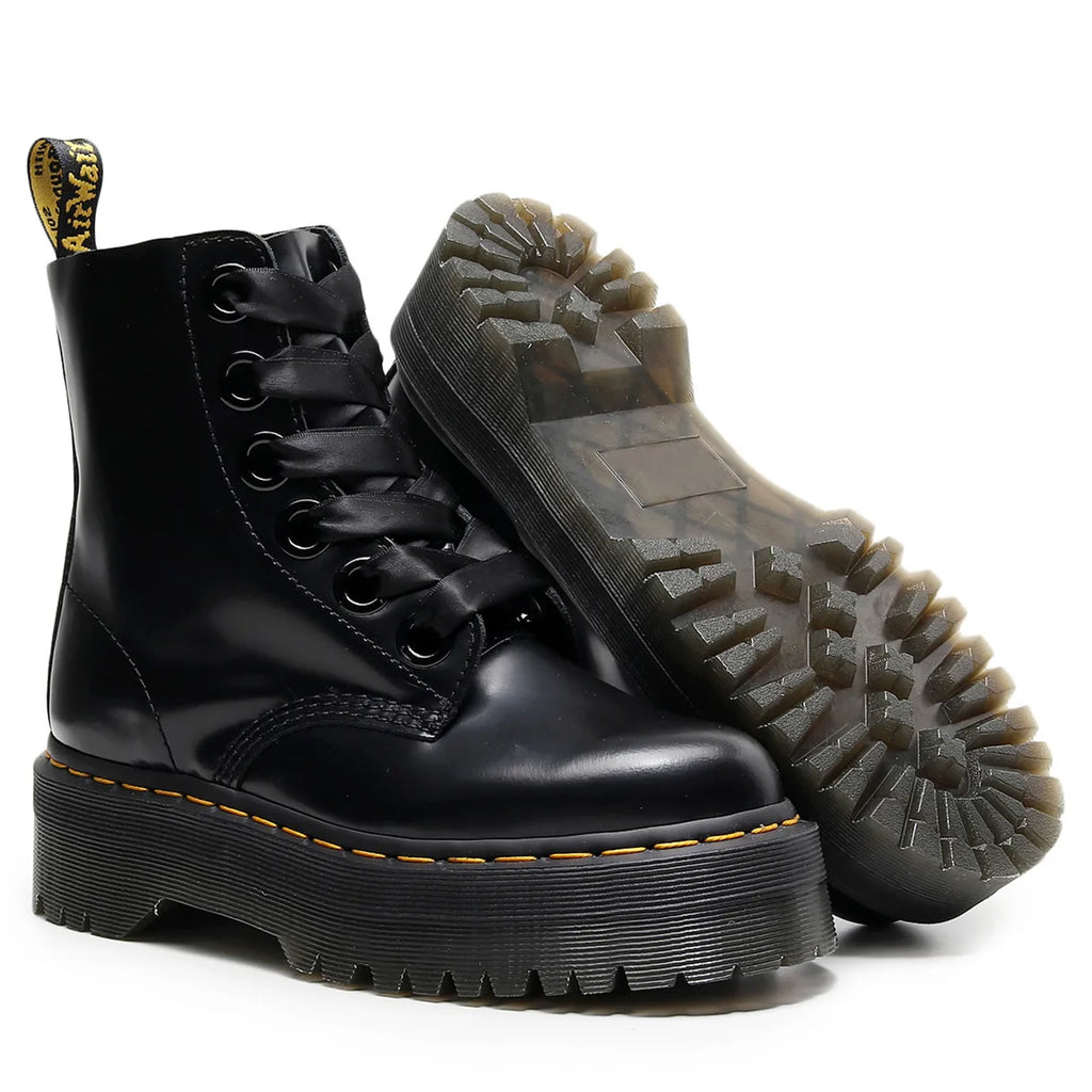 מגפי עור שרוכי סאטן - Winnie