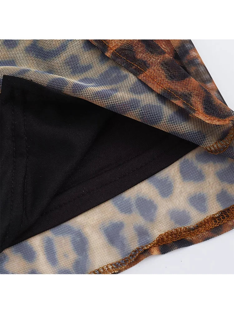 שמלת מקסי שיפון מנומרת בעיצוב צווארון נופל - טיירה