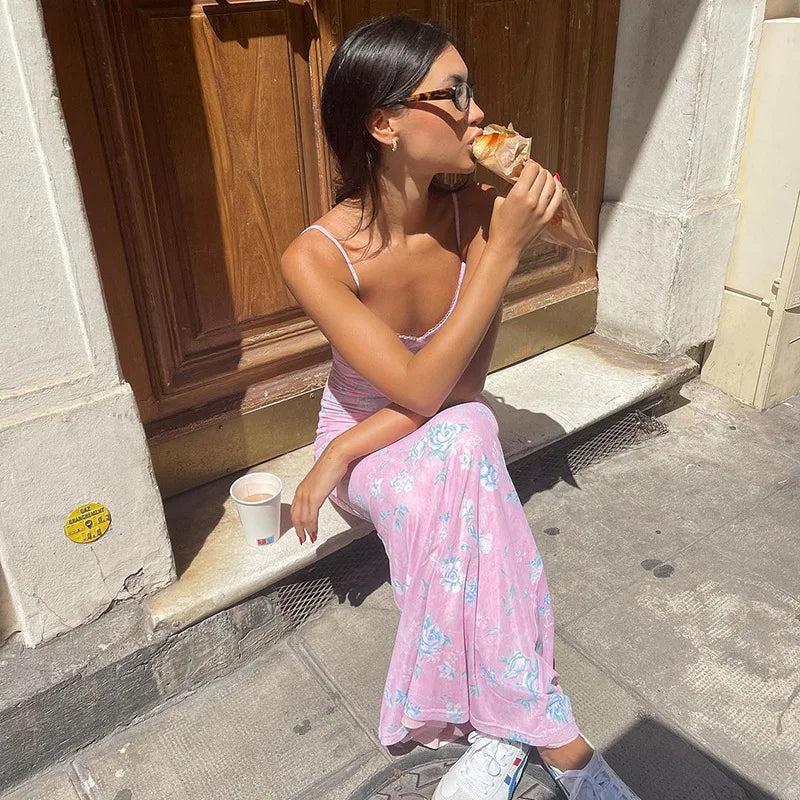 שמלת מקסי צמודה פרחונית - גלינה