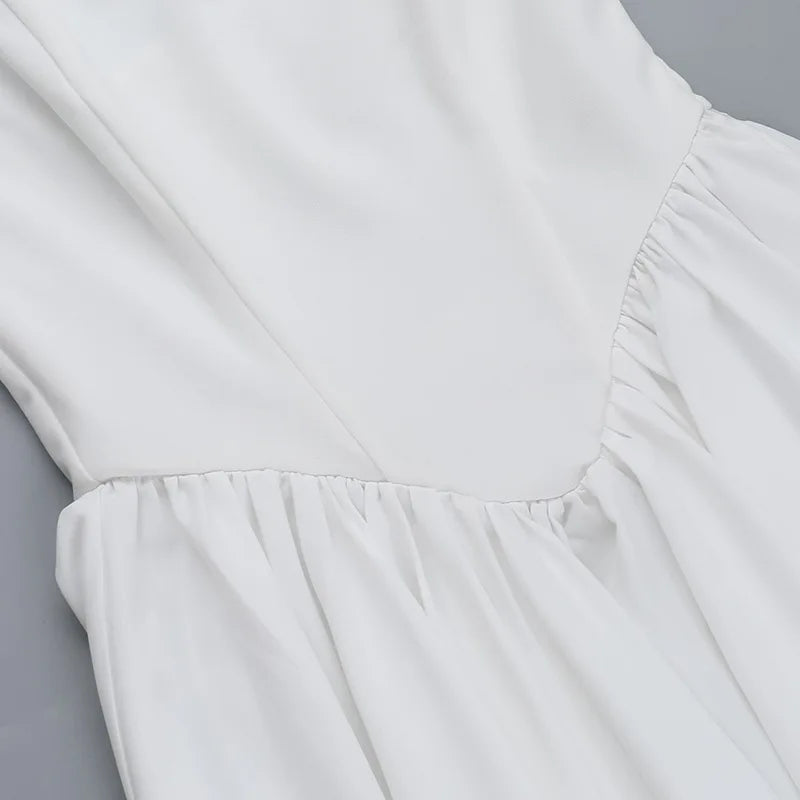 שמלת מידי בגזרת A גב פתוח קשירה בצוואר - Angie