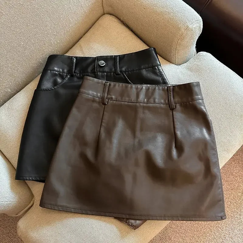 חצאית מיני דמוי עור - ניני