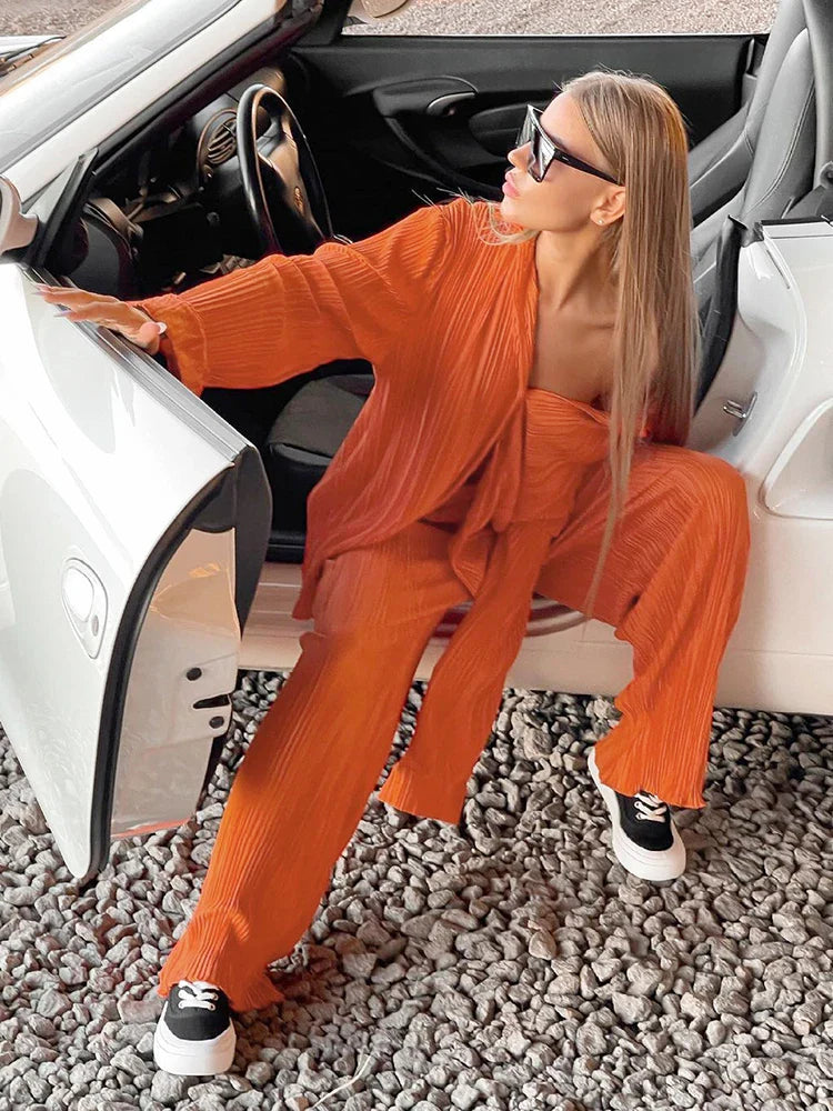 חליפת שני חלקים קרפ - לנה