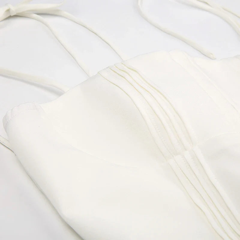 שמלת מיני סגירת סיכות קשירה בכתפיות - רונילי