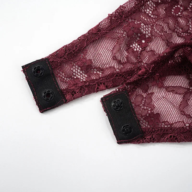 שמלת מקסי אלגנטית בעיצוב תחרה קשירה בכתפיות - Indigo