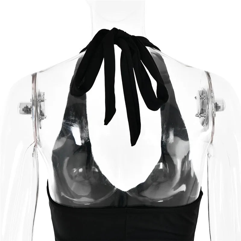 שמלת מקסי יוקרתית מחשוף וי שסע עמוק גב פתוח - אליסיה