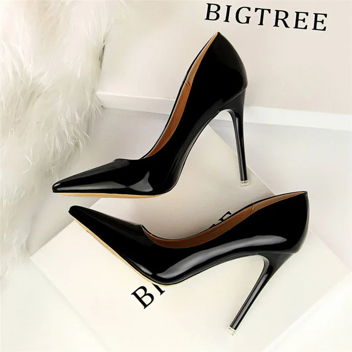 Shiny high heel shoes in various heights - Hailey