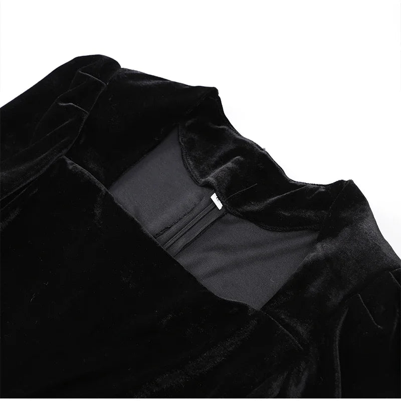 שמלת מיני קטיפה בעיצוב חצאית קיפולים - Ophelia