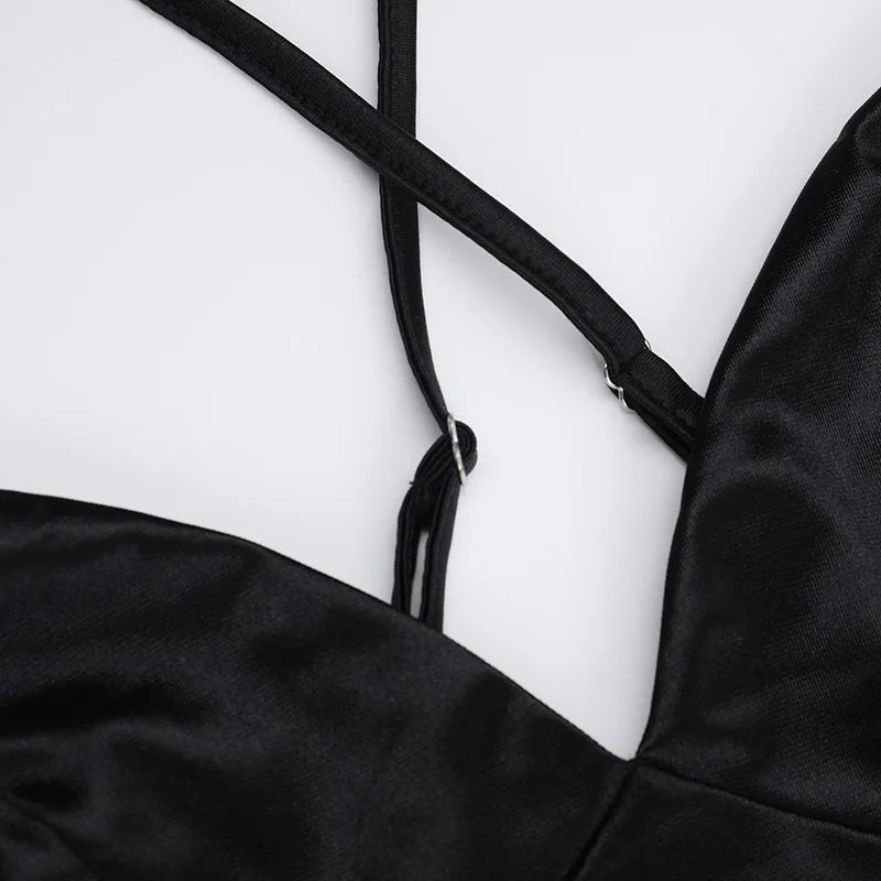 שמלת מקסי סאטן בעיטור פפיון בגב - סברינה