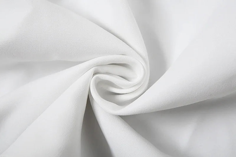 שמלת מיני לבנה בגזרת A בעיצוב כפרי - AYLIN