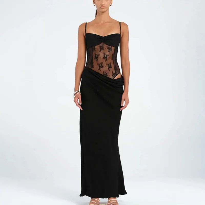 שמלת מקסי בעיטור תחרה - שרי