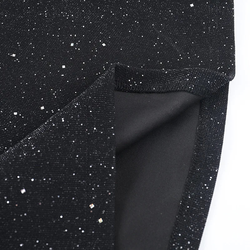 שמלת מקסי נצנצים כתפיים חשופות - שיינה