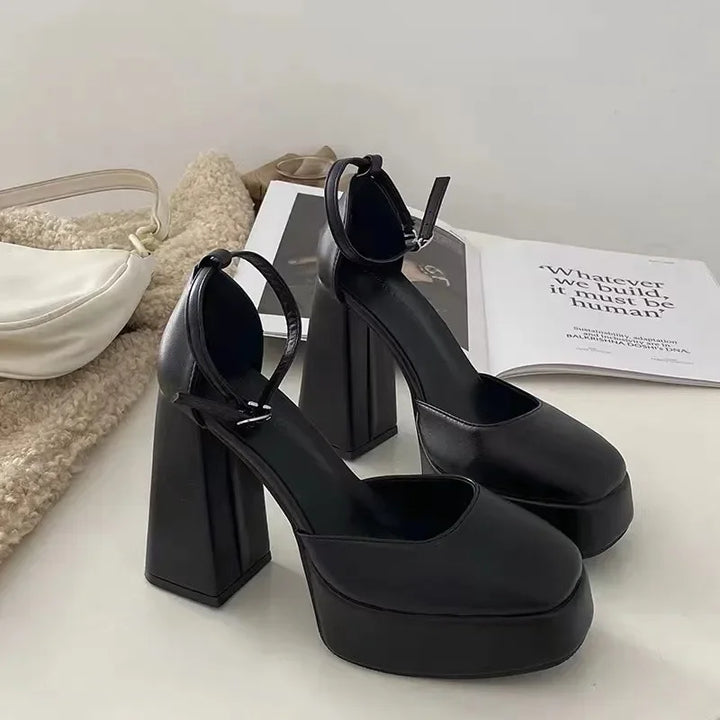 Leatherette fabric doll heels - Mary Lou