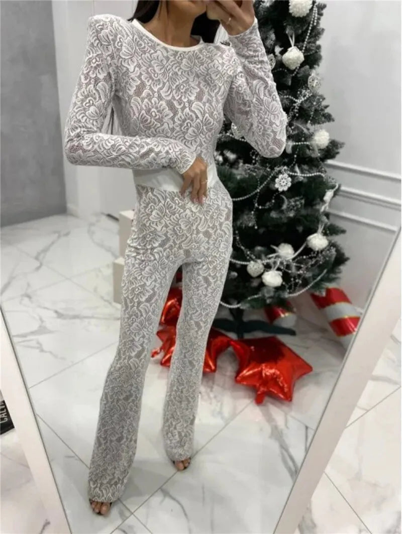 אוברול תחרה עם תחתית (לא שקוף) - אריקה