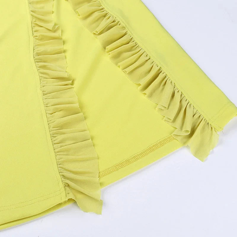 שמלת מקסי בעיטור מלמלה בעיצוב שסע - יהליה