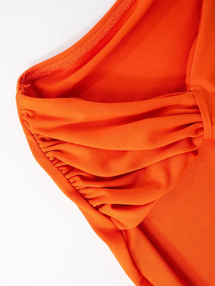 שמלת מקסי בוהו שיק בעיצוב כתפיה אחת ופתח בעיטור שובל - אלכסנדריה