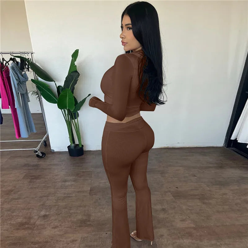 חליפת שני חלקים בד מחטב  - Ayla