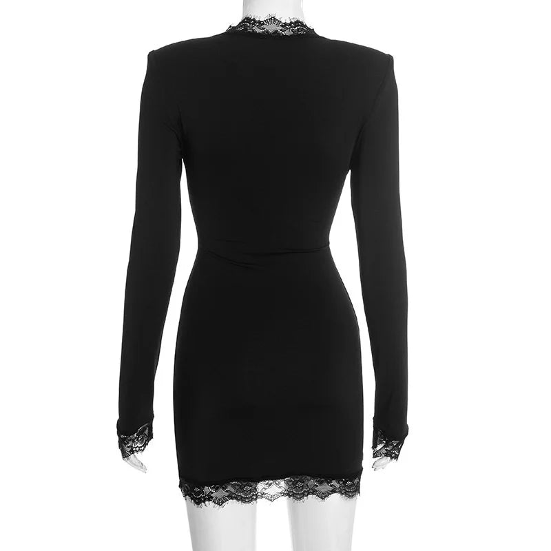 Mini dress with lace trim - MIRAN