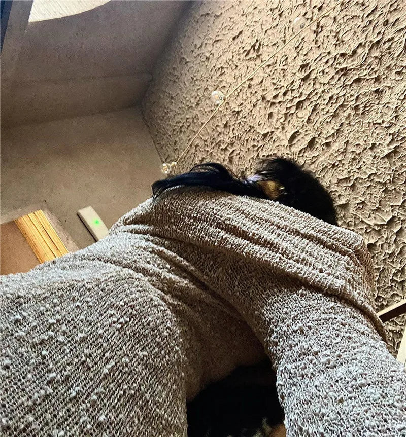 שמלת מקסי סרוגה כתפיים חשופות - אריקה