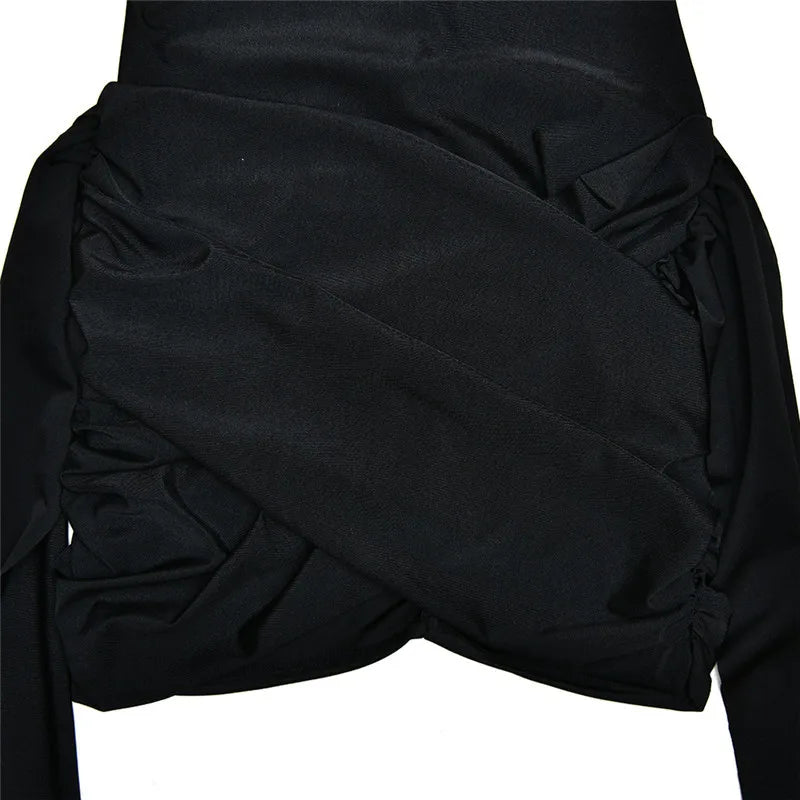 שמלת מיני כיווצים בעיטור שובלים - ANNA