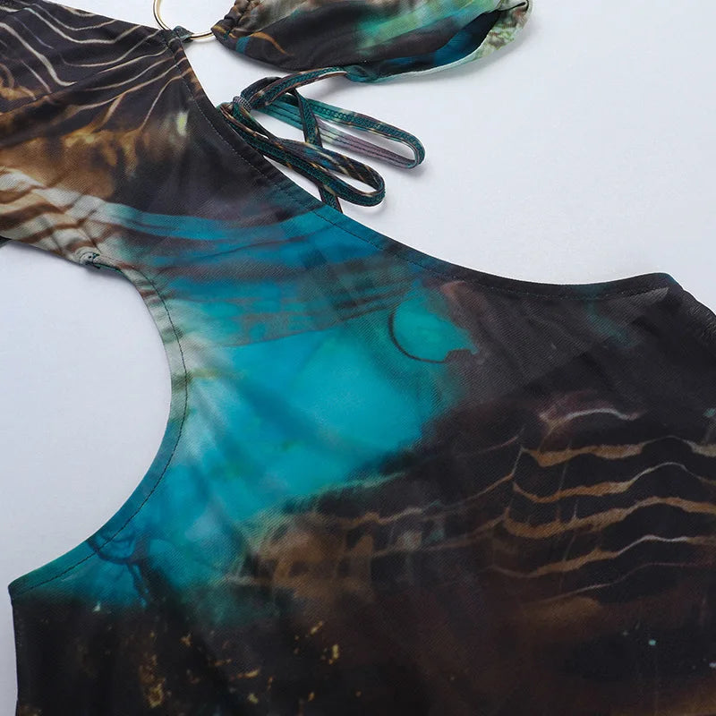 שמלת מקסי חוף בעיצוב ANIMAL PRINT - שרין