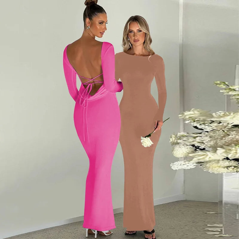 שמלת מקסי בעיצוב גב פתוח - מרלה