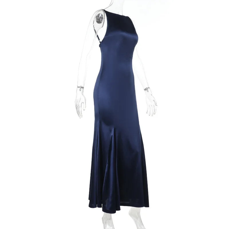 שמלת מקסי סאטן גב פתוח - ריין