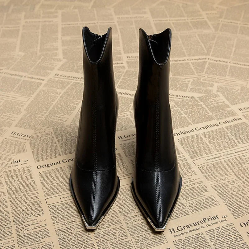 Faux leather pointed heel boots - Max