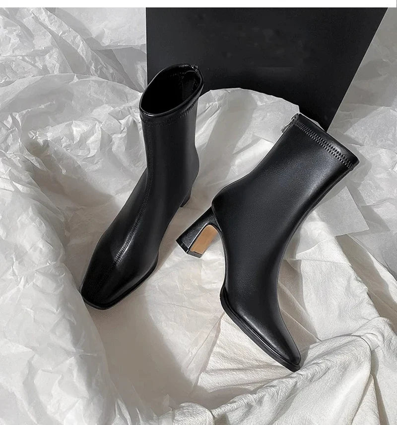 Leatherette heeled boots - May