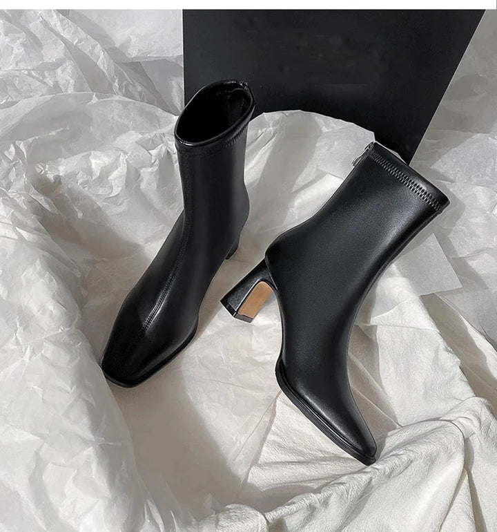 Leatherette heeled boots - May