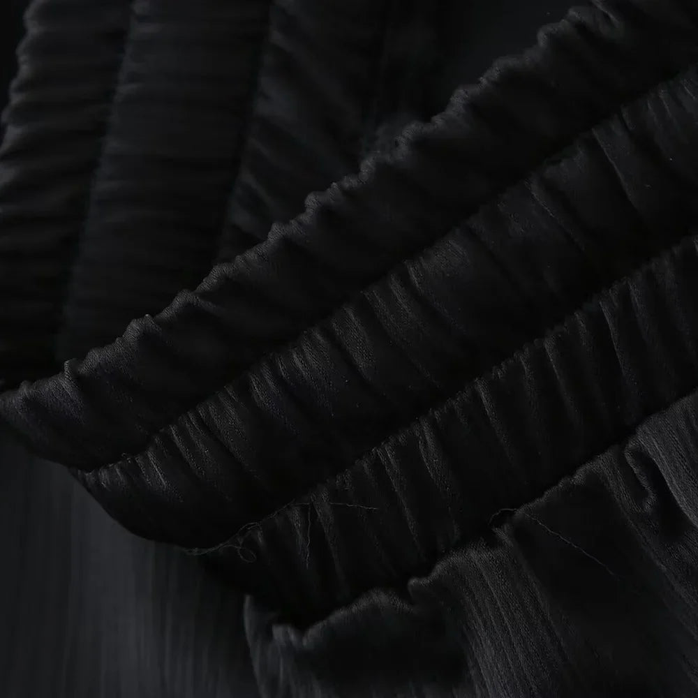 חליפת שני חלקים בד קרפ מבריק נעים מכנסיים ארוכים ובלייזר - ריקה