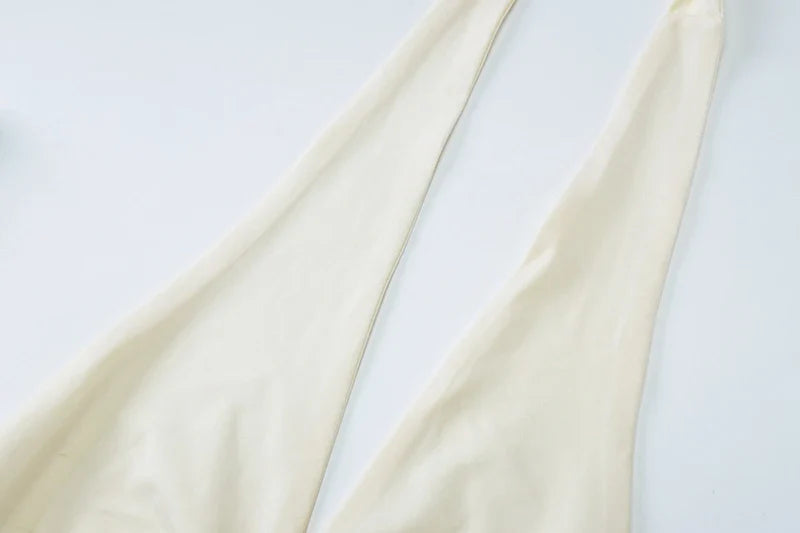 סט שני חלקים חצאית מקסי וטופ קשירה בצוואר - לורנזה