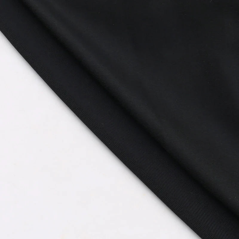 שמלת מיני כיווצים צמודה בד מחטב ומחמיא בעיצוב רשת צווארון גולף - Evelyn