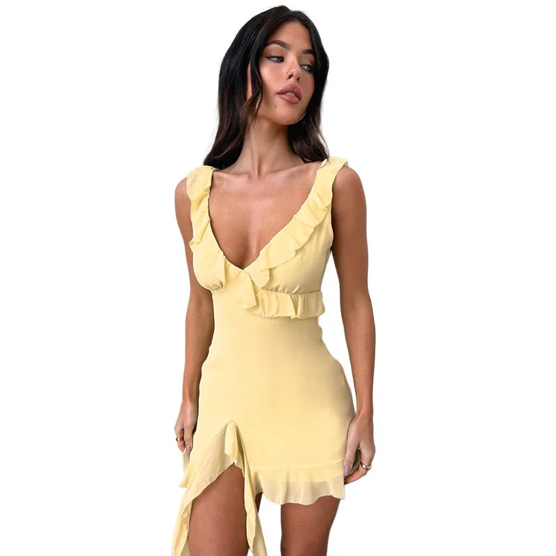 NID Mini Dress with Lace Trim - Leon