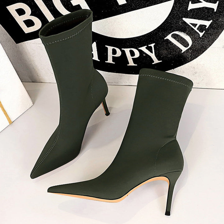 Silk Pointed Heel Boots - Chloé