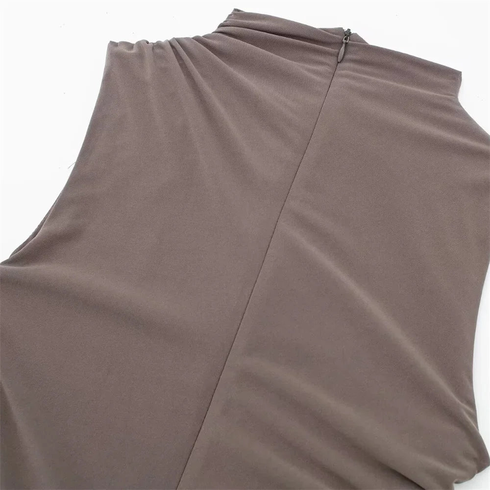 שמלת מקסי אלגנטית צמודה בעיצוב כיווצים - לוזיאנה