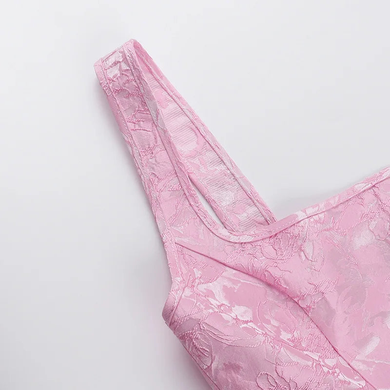 שמלת מיני בגזרת בעיטור רמת איורי פרחים ופפיון בגב - Louisa