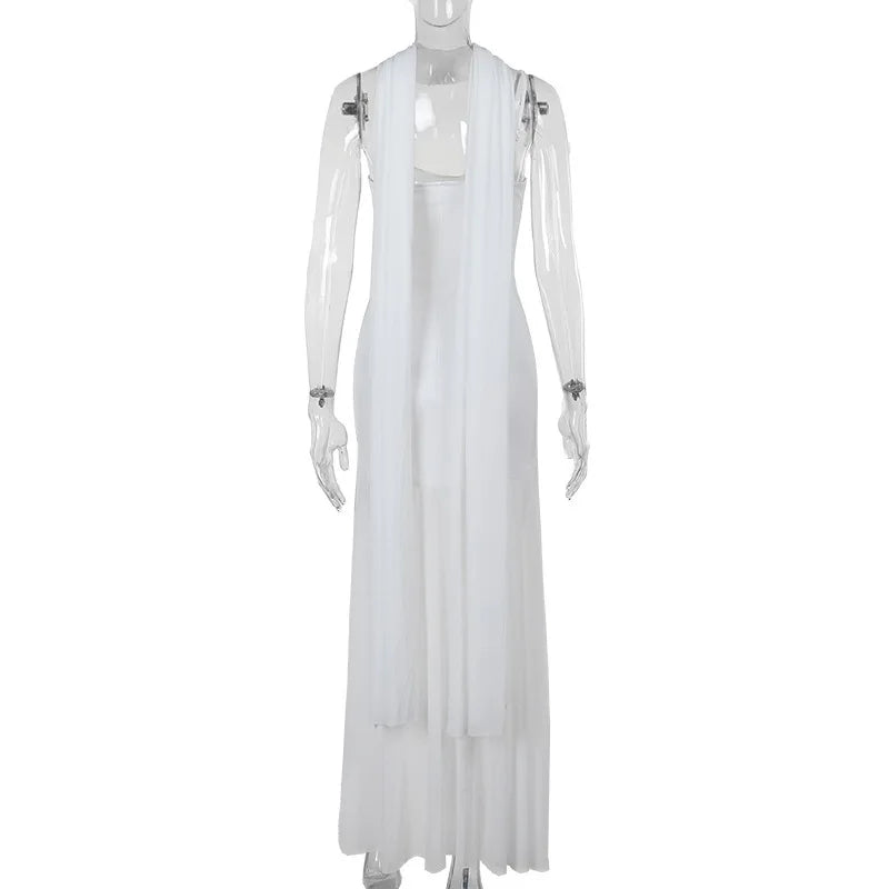 שמלת מקסי כתפייה אחת בעיצוב שיפון - מלאניה