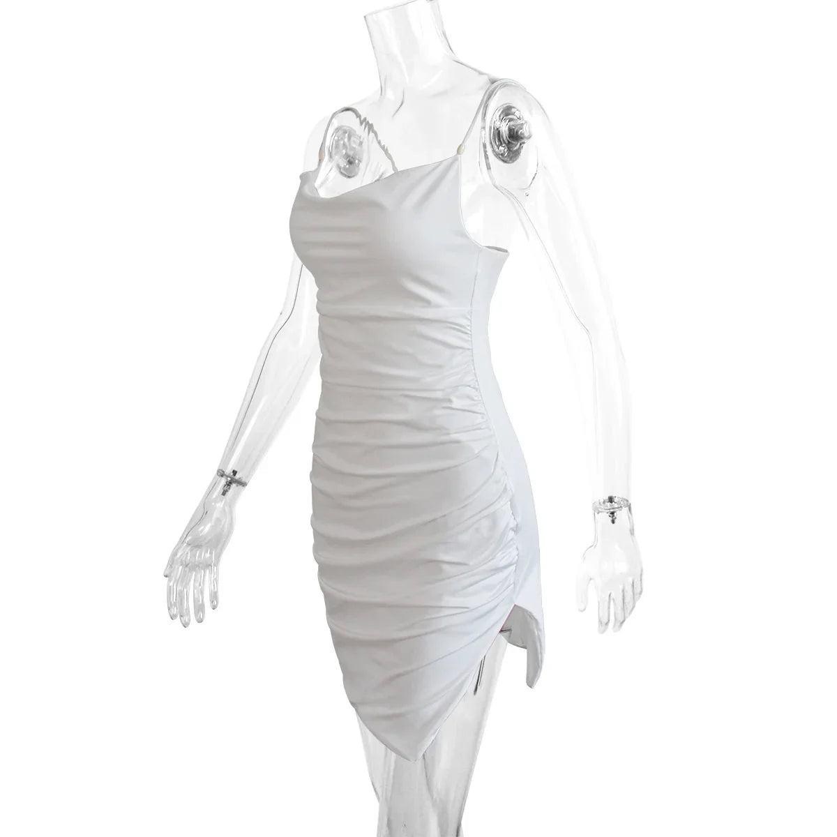 שמלת מיני צמודה בעיטור שסע קטן - ANGEL