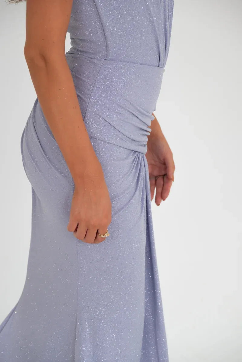 שמלת מקסי נצנצים גולף בעיטור קיפולים - ADELA