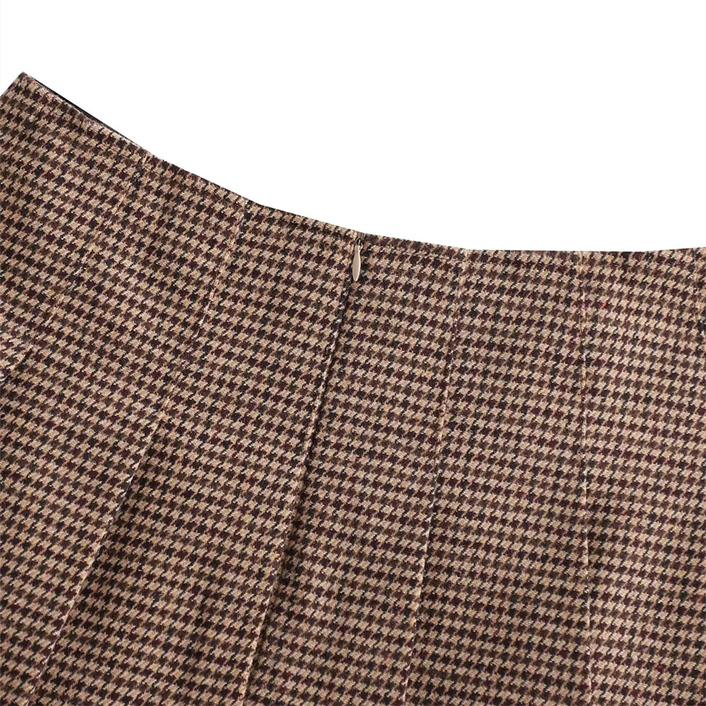 סט שני חלקים משובץ סטייל קולג' GIRL חצאית מיני ובלייזר - קוני