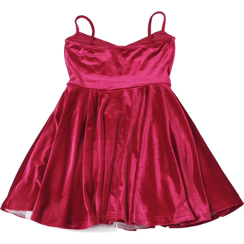 שמלת מיני קטיפה מלמלה בגזרת A - SOFIA