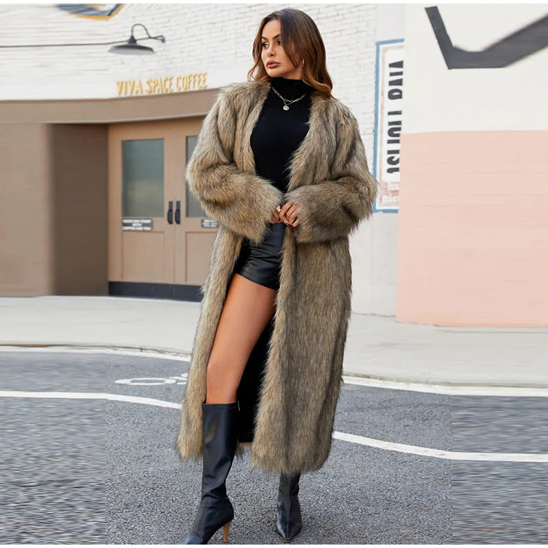 מעיל פרווה ארוך - Brinley