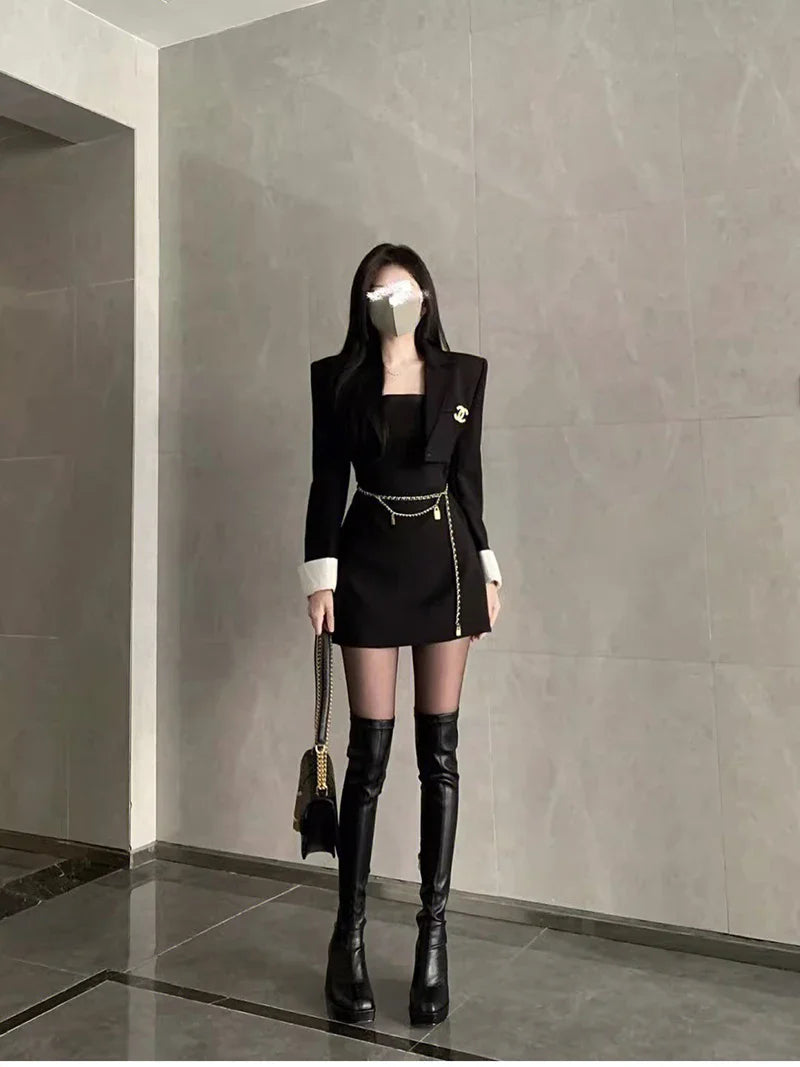 מגפי עקב דמוי עור גבוהים - קרלה