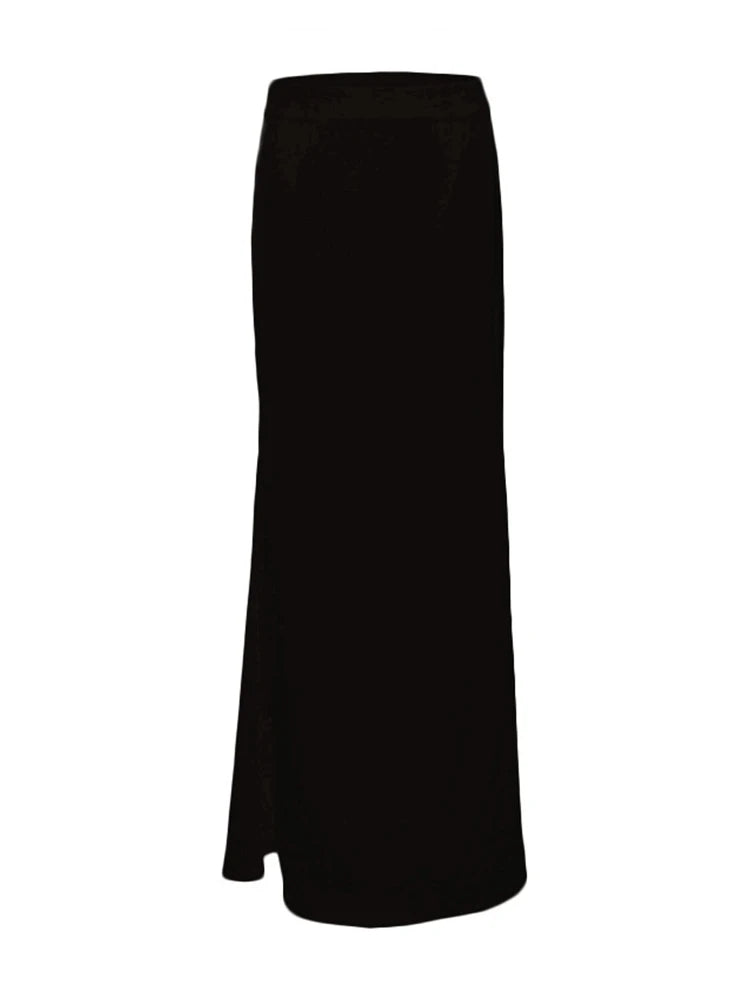 סט שני חלקים חצאית סאטן ומחוך סטרפלס תחרה - אריזונה