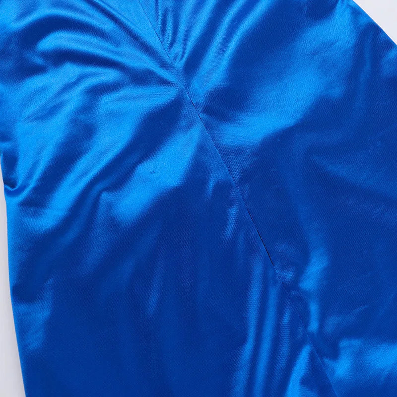 שמלת ערב מקסי סאטן בעיצוב כיווצים ושסע - קריסטי